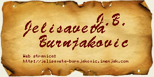 Jelisaveta Burnjaković vizit kartica